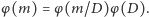 |φ(m) = φ(m/D) φ (D). 