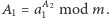 |A1 = aA12mod m. 