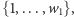 {1,...,w1}, 