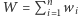 |W = Pni 1wi 