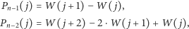 Pn−1( j) = W( j + 1) −W( j), Pn−2( j) = W( j + 2)− 2⋅W( j+ 1)+ W( j), 