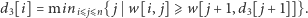 d3[i] = miniDj Dn{ j w[i, 