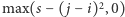  2 max(s − ( j− i) ,0) 