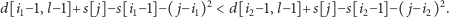  2 2 d[i1−1,l−1]+s[ j]−s[i1− 1]− ( j− i1) < d[i2−1,l−1]+s[ j]−s[i2− 1]− ( j−i2). 