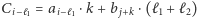 |Ci−ℓ1 = ai−ℓ1⋅k+ b j+k⋅(ℓ1 + ℓ2) 