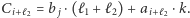 |Ci+ℓ 2 = bj ⋅(ℓ1 +ℓ2) +ai+ℓ2⋅k. 