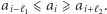 a ⩽ a ⩾ a . i−ℓ1 i i+ℓ 2 