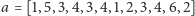 a = [1,5,3,4,3,4,1,2,3,4,6,2] 