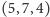 |(5,7,4) 
