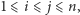 | 1⩽ i⩽ j⩽ n,