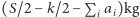 |(S/2− k/2 −Pi ai)kg 