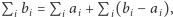 |Pi bi = Pi ai + Pi(bi− ai), 