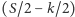 |(S/2− k/2) 