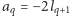 aq = −2lq+1 