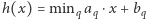 |h(x) = minq aq ⋅x +bq 