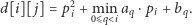  2 d[i][ j] = pi + m0iDnq@iaq⋅pi + bq. 