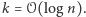 k = 𝒪(log n).