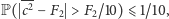  -- |P( c2 − F2 > F2/10) ⩽ 1/10,