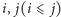 |i, j(i ⩽ j) 