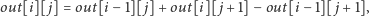 out[i][ j] = out[i −1][ j]+ out[i][ j+ 1] − out[i− 1][ j +1], 