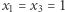 |x1 = x3 = 1 
