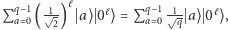  ℓ |Pq−a 1 0( -12) a⟩ 0 ℓ⟩ = Pqa− 10-1q a ⟩ 0ℓ⟩,