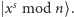 | xs mod n ⟩.