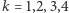 |k = 1,2,3,4 