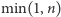 min(1, n) 
