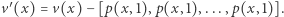 v′(x) = v(x)− [p(x, 1),p(x, 1),...,p(x, 1)].