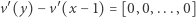  ′ ′ v (y)− v (x −1) = [0,0,...,0] 
