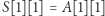 S[1][1] = A[1][1] 