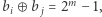 |bi⊕ b j = 2m − 1,