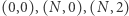 |(0,0), (N,0),(N, 2) 
