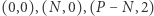 (0,0),(N,0),(P − N, 2) 