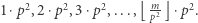  2 2 2 m- 2 1 ⋅p ,2⋅p ,3 ⋅p ,...,⌊ p2⌋⋅p .