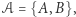𝒜 = {A,B}, 