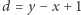 d = y− x +1 