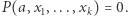 |P(a,x1,...,xk) = 0. 