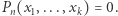 |Pn(x1,...,xk) = 0. 