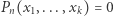 |Pn(x1,...,xk) = 0 