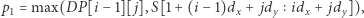 P[i−1][ j],S[1+(i−1)d+ jd id+ jd]), p = max(D xyxy 1 