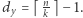  n dy = ⌈k ⌉− 1.