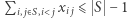 |P x ⩽ S − 1 i, j>S,i@ j i j 