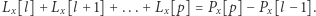 L [l] +L [l + 1] +...+ L [p] = P [p]− P [l −1]. x x x x x 