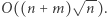  √ -- O((n + m) n ). 