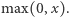 max(0, x). 