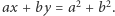 |ax +by = a2 +b2. 