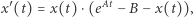 x′ (t) = x(t)⋅(eAt−B − x(t)), 