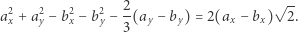  2 2 2 2 2- √ -- ax + ay −b x− by− 3 (ay− by) = 2(ax − bx) 2. 